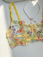 Angelica | Floral Embroidered Lingerie Set