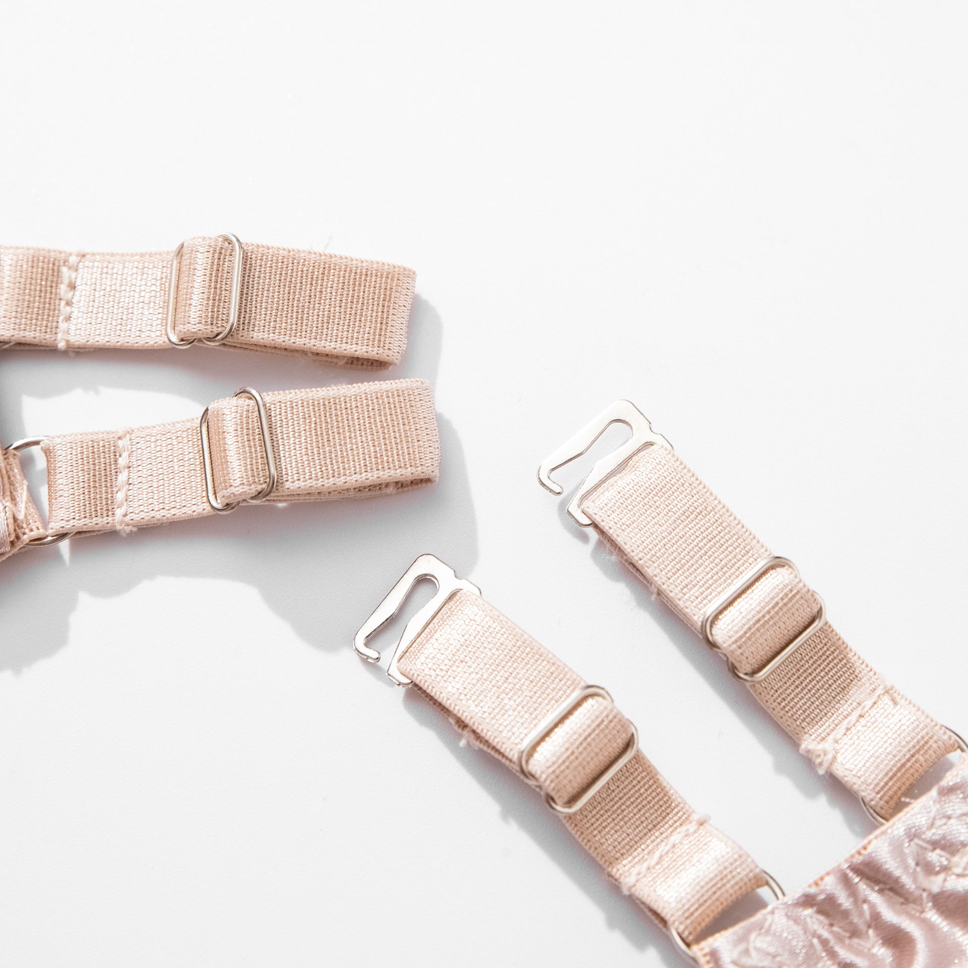 Darcy | Champagne Lace Garter Lingerie Set