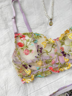 Angelica | Floral Embroidered Lingerie Set
