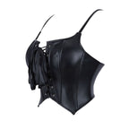 Jasmine | Faux Leather Lace-Up Corset