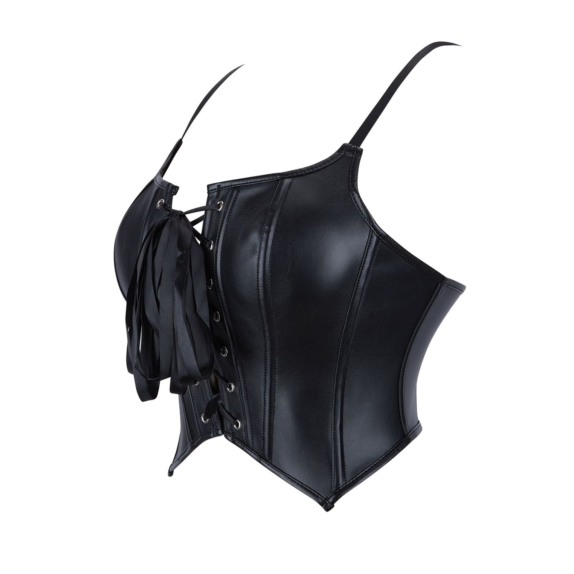 Jasmine | Faux Leather Lace-Up Corset