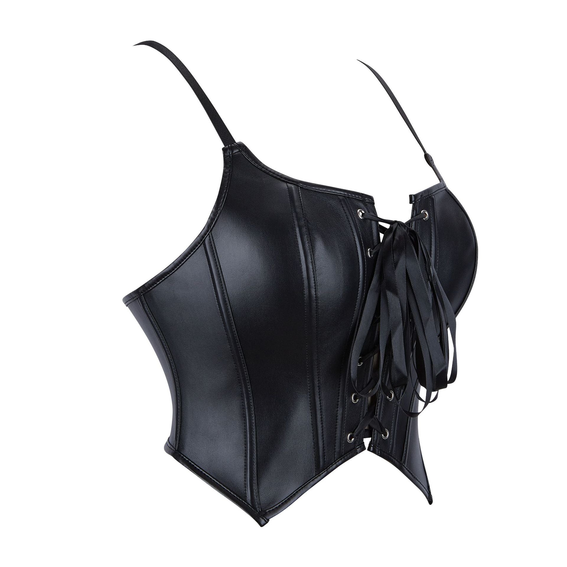 Jasmine | Faux Leather Lace-Up Corset