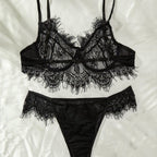 Lucy | Eyelash Lace Curve Lingerie Set