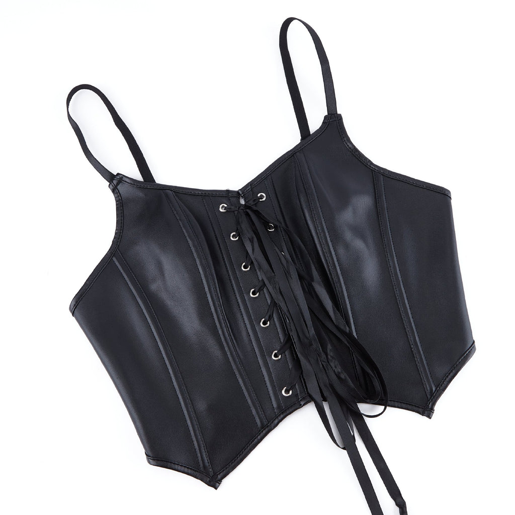 Jasmine | Faux Leather Lace-Up Corset