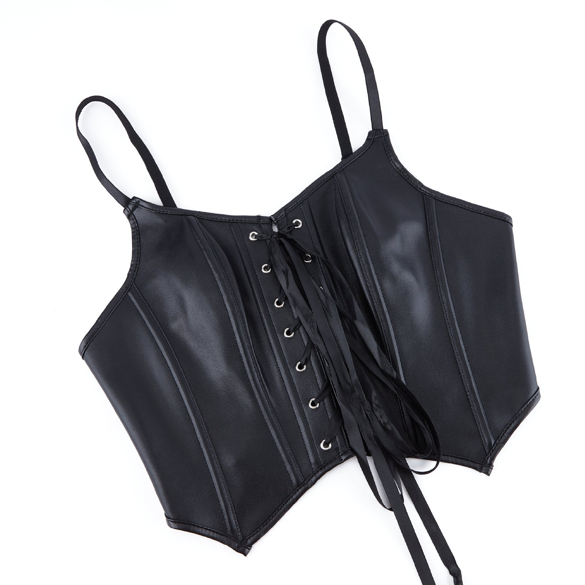 Jasmine | Faux Leather Lace-Up Corset