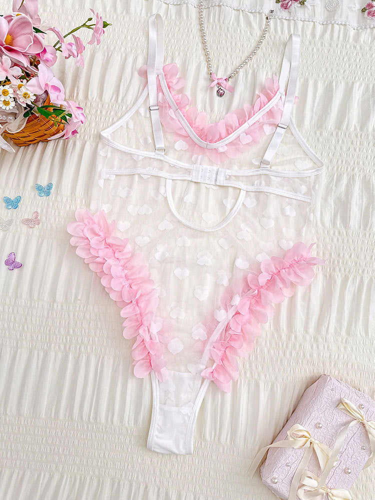 Hannah | Curve Lace Heart Cutout Bodysuit