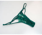 Cyrene | Emerald Lace Garter Set