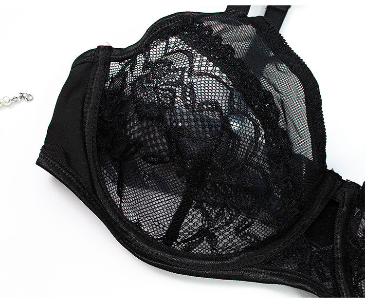 Freya | Embroidered Lace Three-Piece Lingerie Set