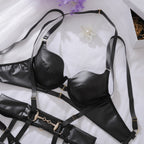 Stella | Leather Bra Set | Halter Neck Lingerie
