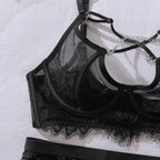 Raelyra | Chain Detail Eyelash Lace Lingerie Set