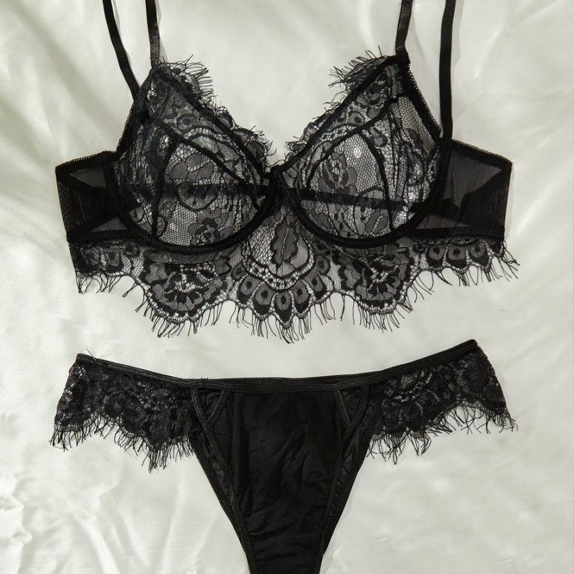 Lucy | Eyelash Lace Curve Lingerie Set