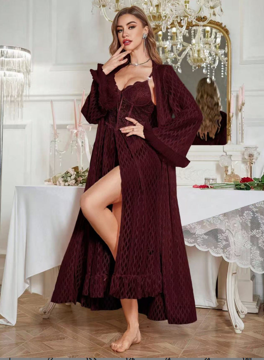 Wine Red Dress Outerwear Gown